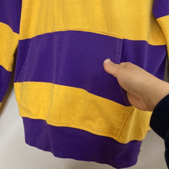 Barbarian Rugby Casuals Hoodie Men's Medium Laurier University Purple Yellow - Picture 6 of 11